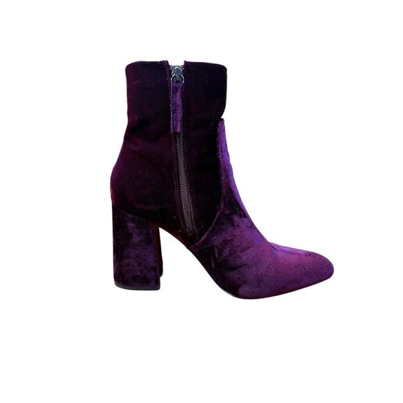 Steve Madden Velvet Boots Women 9M Purple Block Heel - Picture 4 of 9